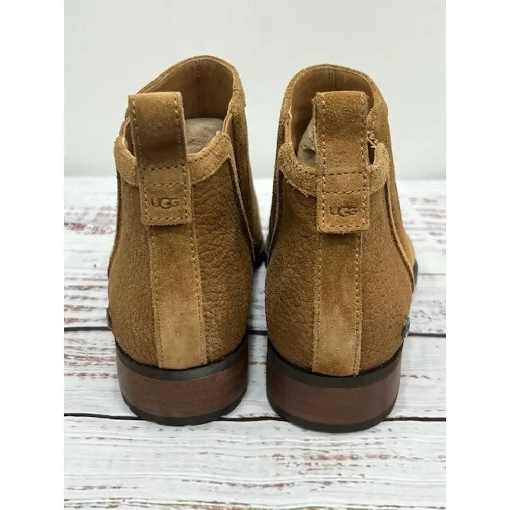 UGG Womens Mcclaire Ankle Boots‎ Round Toe Elastic Gore Suede Brown Size 8
